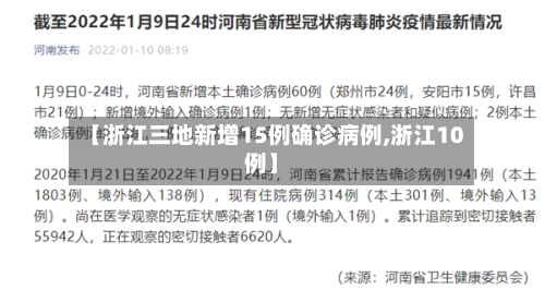 【浙江三地新增15例确诊病例,浙江10例】-第1张图片