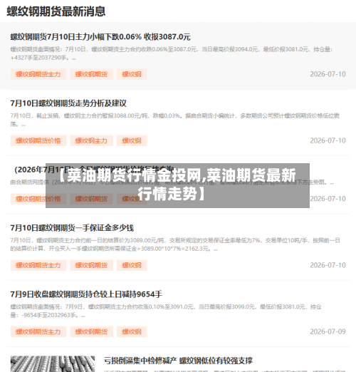 【菜油期货行情金投网,菜油期货最新行情走势】