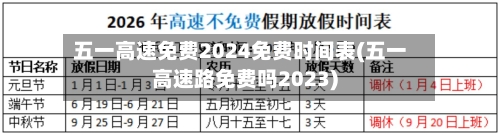 五一高速免费2024免费时间表(五一高速路免费吗2023)-第1张图片