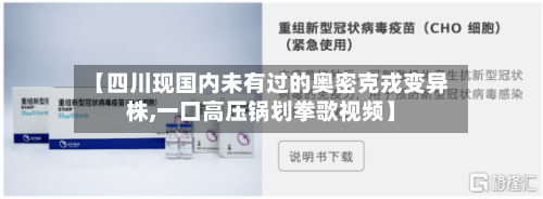【四川现国内未有过的奥密克戎变异株,一口高压锅划拳歌视频】