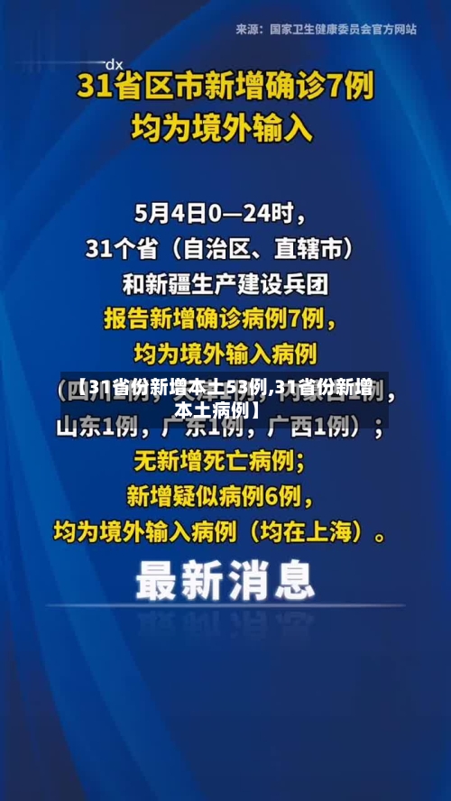 【31省份新增本土53例,31省份新增本土病例】