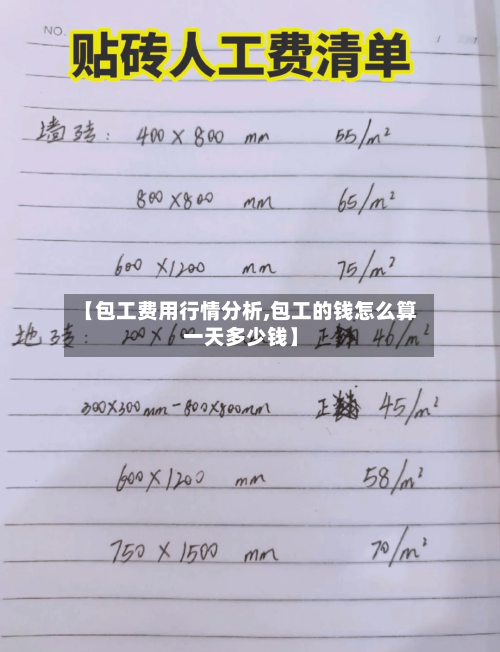 【包工费用行情分析,包工的钱怎么算一天多少钱】-第1张图片
