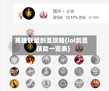 英雄联盟剑圣攻略(lol剑圣技能一览表)