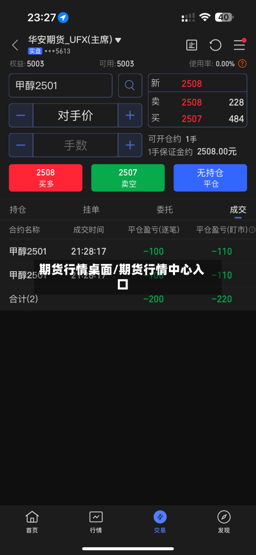 期货行情桌面/期货行情中心入口