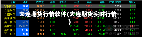 大连期货行情软件(大连期货实时行情)-第2张图片