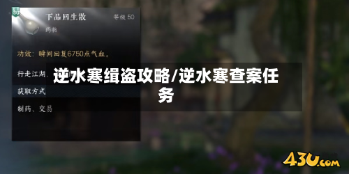 逆水寒缉盗攻略/逆水寒查案任务-第3张图片