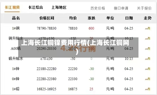 上海长江铜镍费用行情(上海长江铜网)-第1张图片