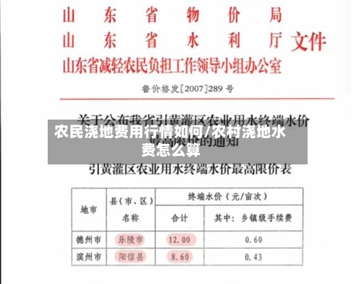 农民浇地费用行情如何/农村浇地水费怎么算-第1张图片