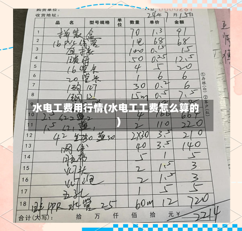 水电工费用行情(水电工工费怎么算的)-第1张图片