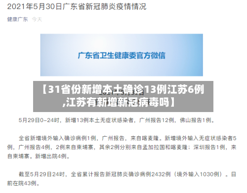【31省份新增本土确诊13例江苏6例,江苏有新增新冠病毒吗】-第1张图片