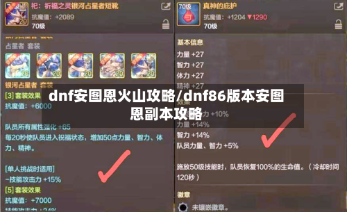 dnf安图恩火山攻略/dnf86版本安图恩副本攻略-第1张图片
