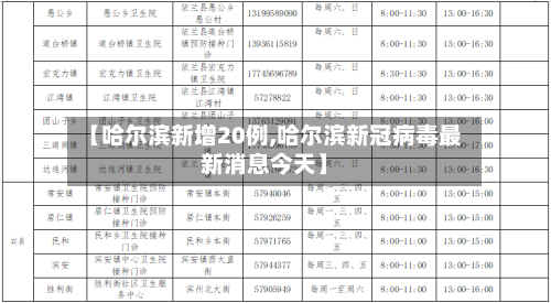 【哈尔滨新增20例,哈尔滨新冠病毒最新消息今天】-第2张图片