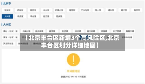 【北京丰台区新增3个高风险区,北京丰台区划分详细地图】