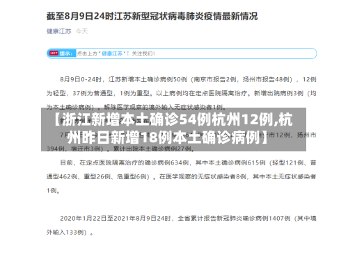 【浙江新增本土确诊54例杭州12例,杭州昨日新增18例本土确诊病例】-第3张图片