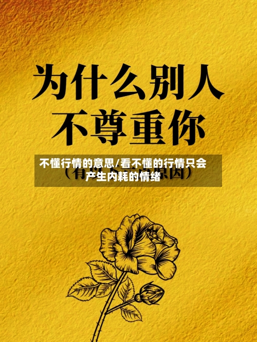 不懂行情的意思/看不懂的行情只会产生内耗的情绪