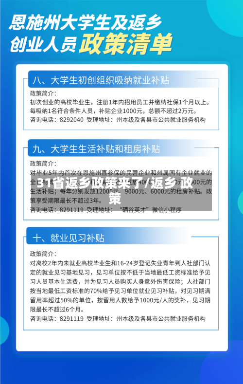 31省返乡政策来了/返乡 政策-第3张图片