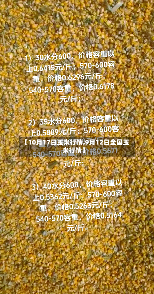 【10月17日玉米行情,9月12日全国玉米行情】-第1张图片