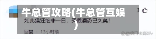 牛总管攻略(牛总管互娱)-第1张图片
