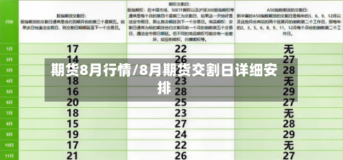 期货8月行情/8月期货交割日详细安排-第1张图片