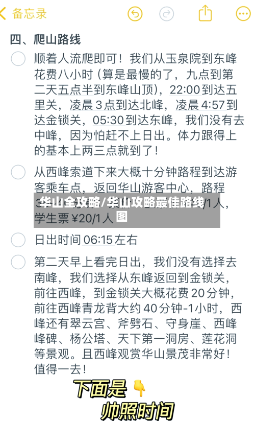 华山全攻略/华山攻略最佳路线图-第1张图片