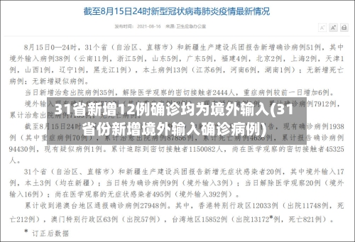 31省新增12例确诊均为境外输入(31省份新增境外输入确诊病例)-第1张图片