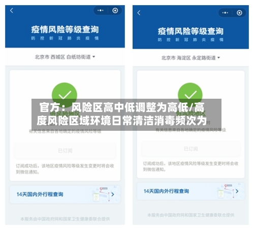 官方:风险区高中低调整为高低/高度风险区域环境日常清洁消毒频次为-第3张图片