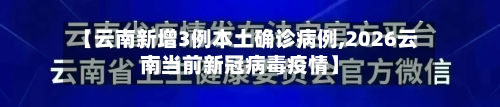 【云南新增3例本土确诊病例,2026云南当前新冠病毒疫情】-第2张图片