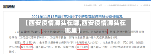【西安疫情源头在哪,西安疫情源头在哪里】-第1张图片
