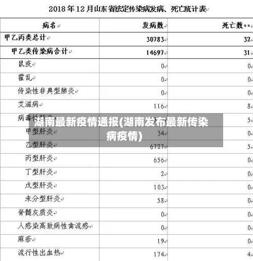 湖南最新疫情通报(湖南发布最新传染病疫情)-第1张图片