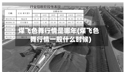 煤飞色舞行情是哪年(煤飞色舞行情一般什么时候)-第1张图片