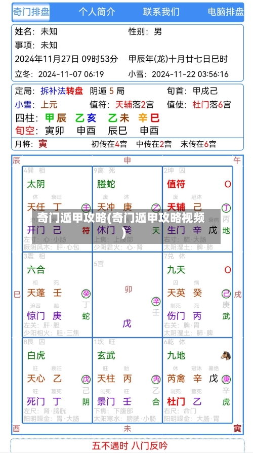 奇门遁甲攻略(奇门遁甲攻略视频)-第2张图片