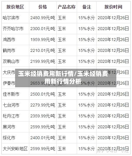 玉米经销费用新行情/玉米经销费用新行情分析-第1张图片