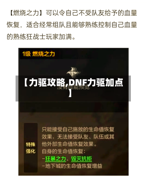 【力驱攻略,DNF力驱加点】-第1张图片