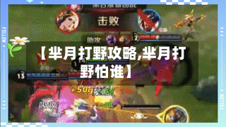 【芈月打野攻略,芈月打野怕谁】-第2张图片