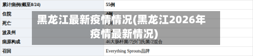 黑龙江最新疫情情况(黑龙江2026年疫情最新情况)-第1张图片