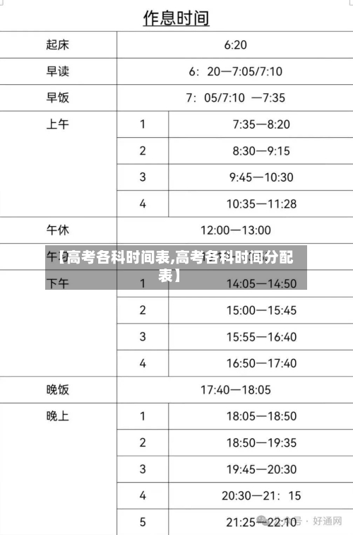 【高考各科时间表,高考各科时间分配表】-第2张图片