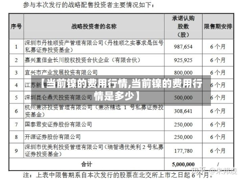 【当前镍的费用行情,当前镍的费用行情是多少】-第1张图片
