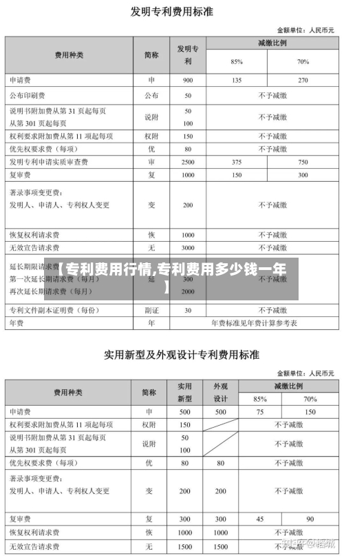 【专利费用行情,专利费用多少钱一年】-第2张图片
