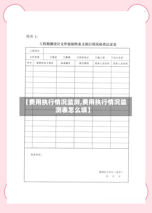 【费用执行情况监测,费用执行情况监测表怎么填】-第2张图片