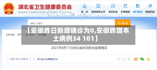 【安徽昨日新增确诊为0,安徽昨增本土病例34 101】-第1张图片