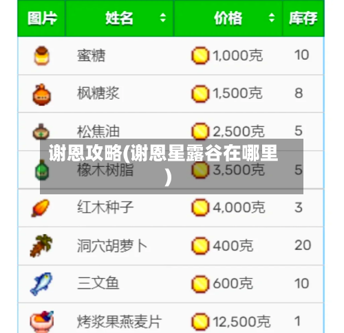 谢恩攻略(谢恩星露谷在哪里)-第3张图片