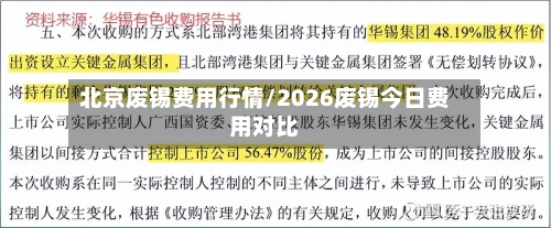 北京废锡费用行情/2026废锡今日费用对比-第1张图片