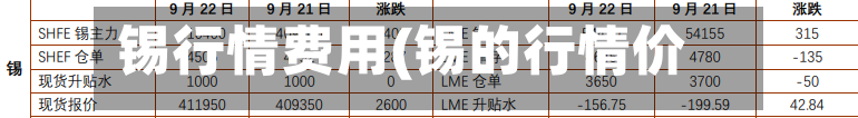 锡行情费用(锡的行情价)
