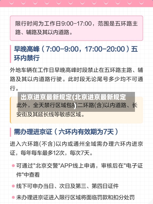 出京进京最新规定(北京进京最新规定)-第1张图片