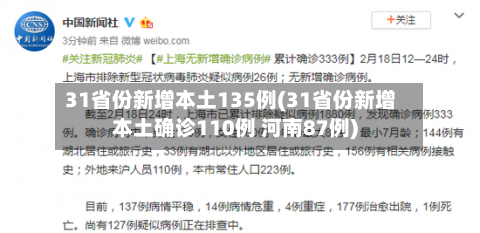 31省份新增本土135例(31省份新增本土确诊110例 河南87例)-第1张图片