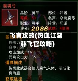 飞官攻略(热血江湖韩飞官攻略)-第1张图片