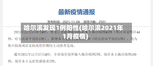 哈尔滨发现1例阳性(哈尔滨2021年1月疫情)-第1张图片