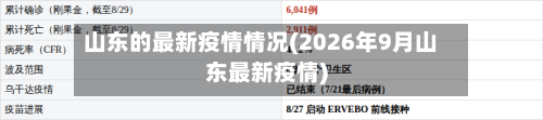 山东的最新疫情情况(2026年9月山东最新疫情)-第1张图片