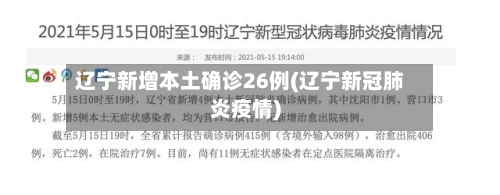 辽宁新增本土确诊26例(辽宁新冠肺炎疫情)-第2张图片