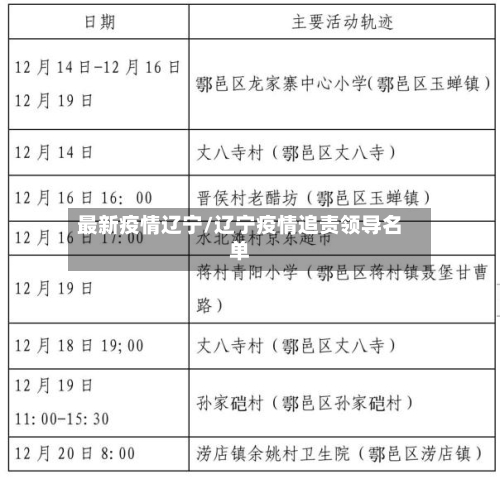 最新疫情辽宁/辽宁疫情追责领导名单-第1张图片